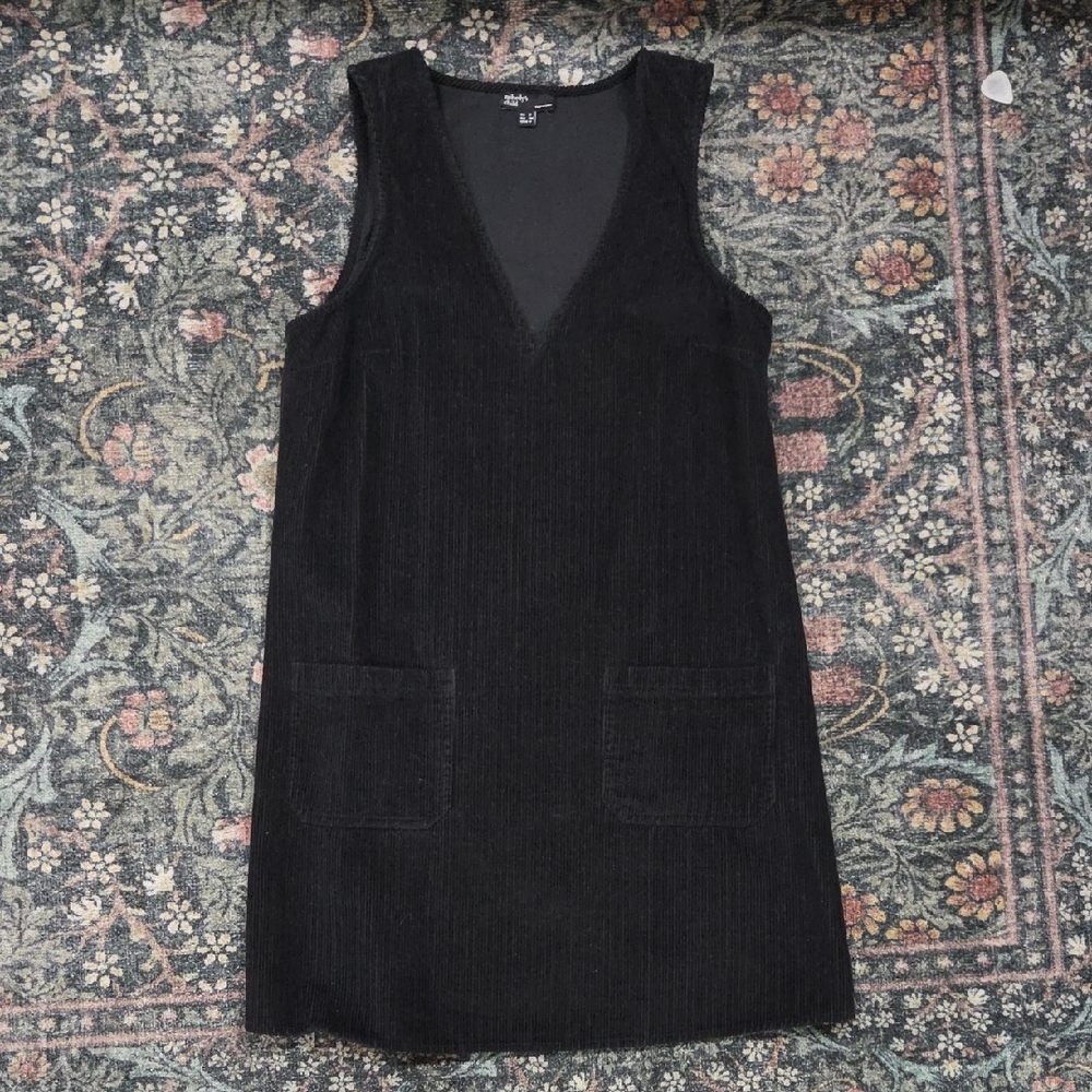 Nobody's Child Black Cord Piper Mini Pinafore Dress - Picture 5 of 8